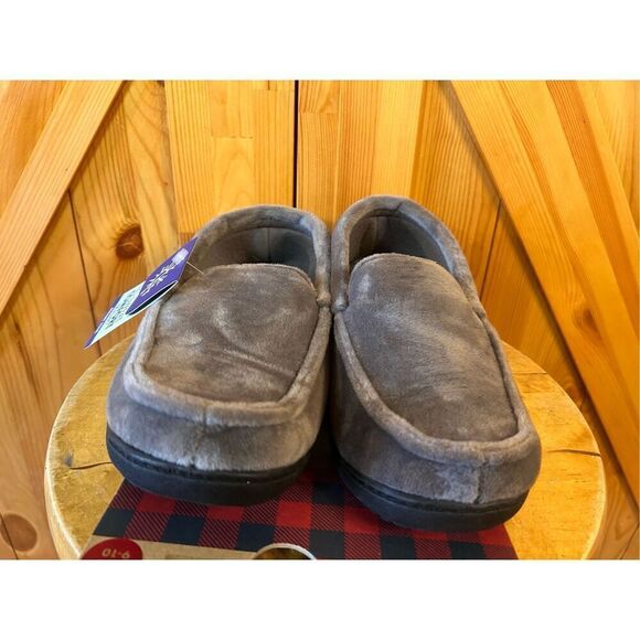 DF by Dearfoams Mens Slippers Gray Memory Foam Medium 9-10 nwt (4429) - Picture 3 of 8